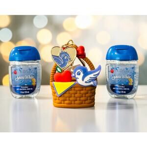 Bath & Body Works BBW Snow White PocketBac Holder + 2 Hand Sanitizers NWT